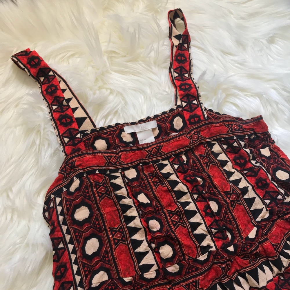 H&M Exotic Print Crop Blouse